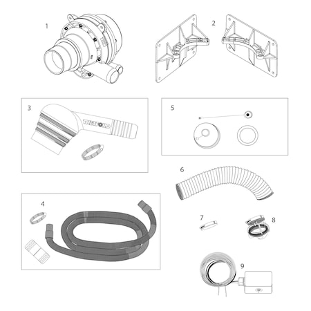 Thetford KIT, ADAP 3INBAY45DEGREE ORNGS NO BAR 70407